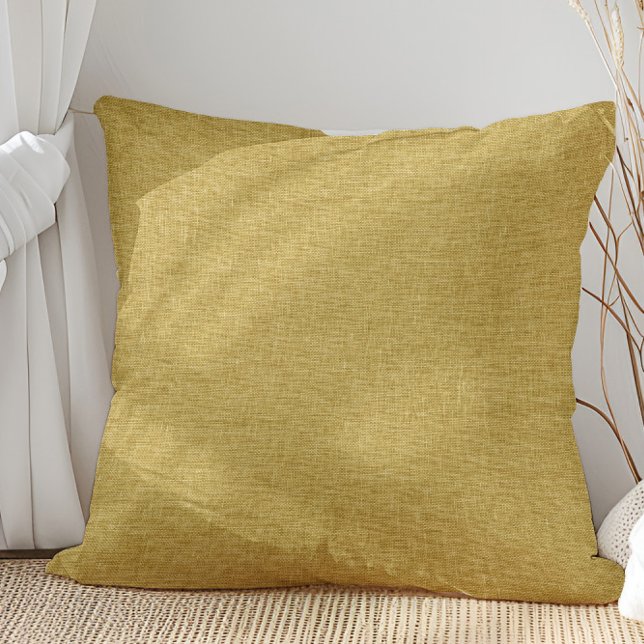 Mustard Yellow Linen Texture Cushion (Creator Uploaded)