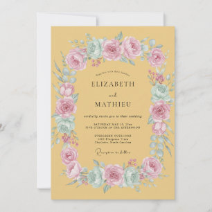 Mustard Yellow Lush Springtime Wedding Invitation