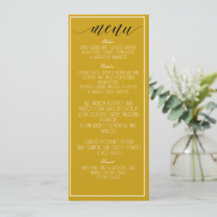 Mustard Yellow Minimalist Menu