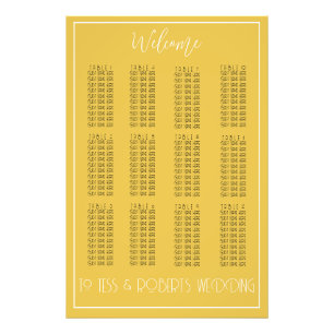 Mustard Yellow Minimalist Seating Chart Print