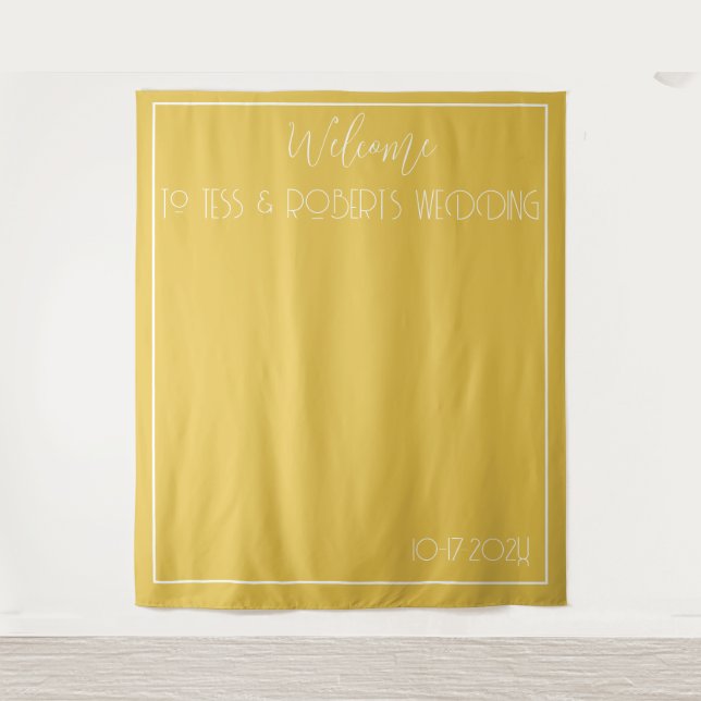 Mustard Yellow Minimalist  Tapestry (Front)