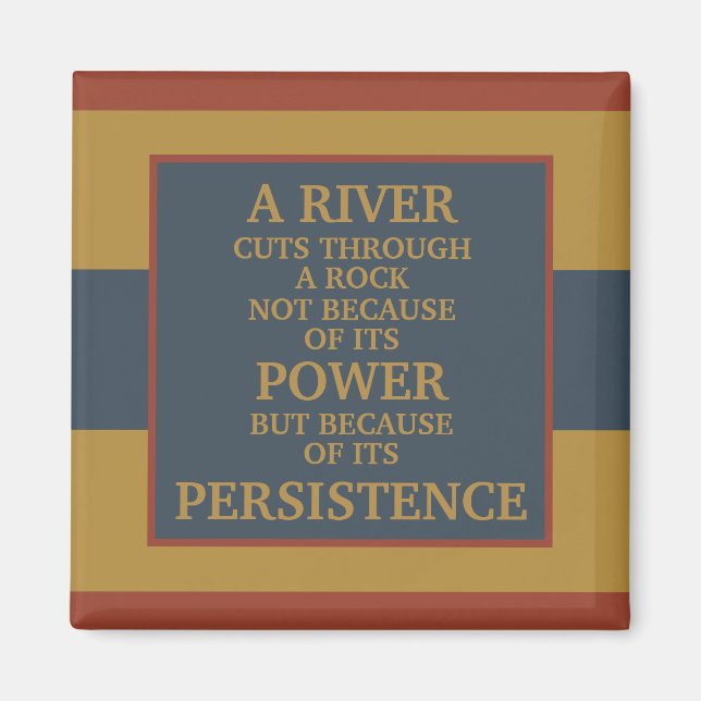 Mustard Yellow Navy Blue Rust Motivational Strong Magnet (Front)