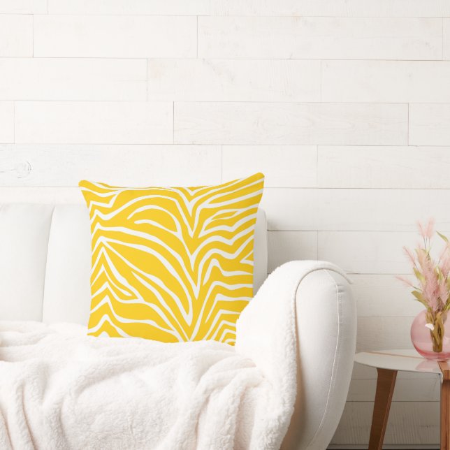 Mustard Yellow Off White Zebra Or Any Colour Pillo Cushion (Couch)