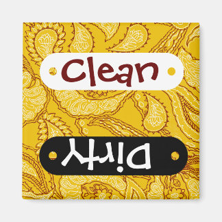 Mustard Yellow Paisley Print Summer Fun Girly Magnet