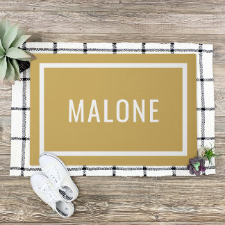 Mustard Yellow Personalised Family Name Doormat