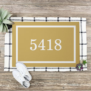 Mustard Yellow Personalized Address Number Doormat