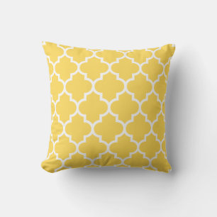 Mustard Yellow Quatrefoil Cushion