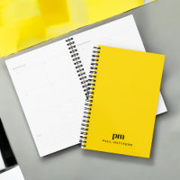 Mustard Yellow Simple Monogram Initials and Name