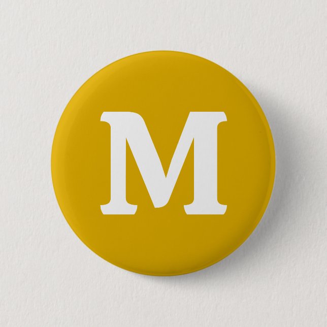 Mustard Yellow Solid Colour 6 Cm Round Badge (Front)