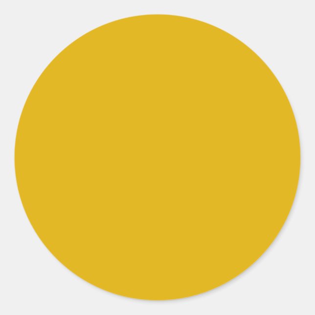Mustard Yellow Solid Colour Classic Round Sticker (Front)