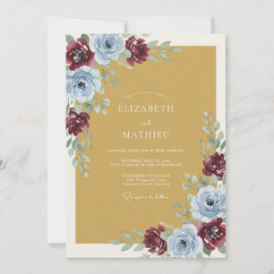 Mustard Yellow Striking Autumnal Wedding Invitation