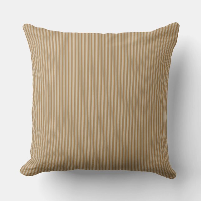 Mustard Yellow Ticking Stripe Cushion (Front)