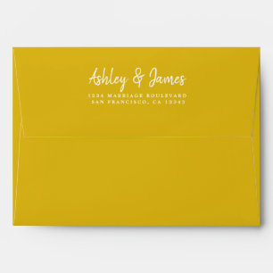 Mustard Yellow Wedding Return Address Envelope