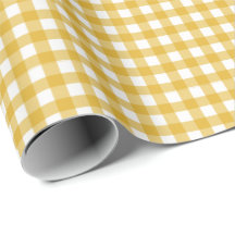 Mustard Yellow | White Gingham Wrapping Paper
