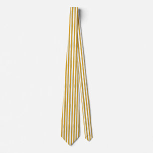 Mustard Yellow & White Hand-Painted Vertical Strip Tie