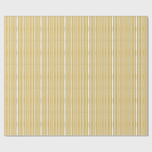 Mustard Yellow & White Hand-Painted Vertical Strip Wrapping Paper
