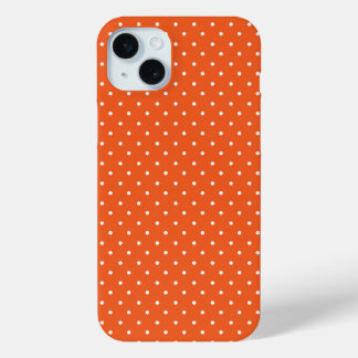 Mustard yellow white polka dots pattern  Case-Mat iPhone 15 Mini Case