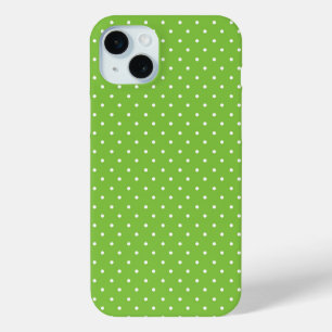Mustard yellow white polka dots pattern Case-Mat iPhone 15 Mini Case