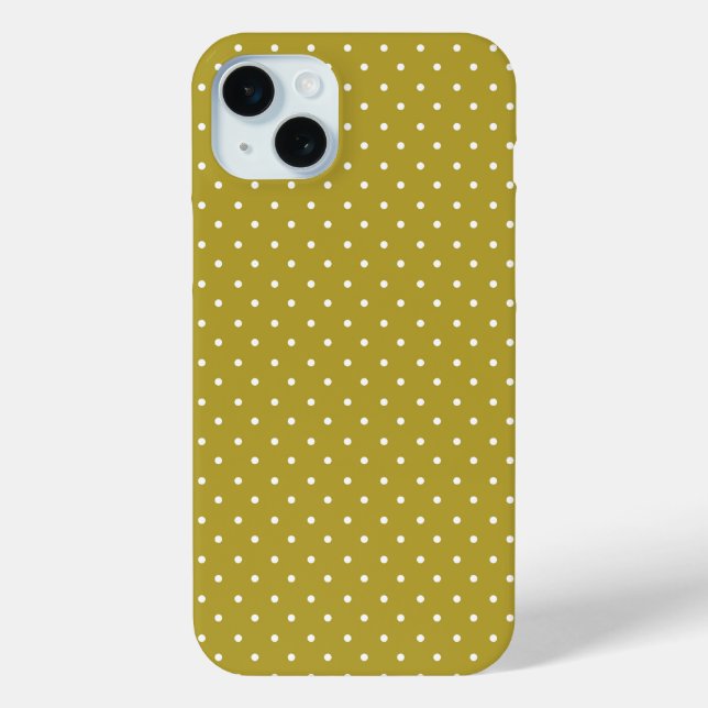  Mustard yellow white polka dots pattern  Case-Mate iPhone Case (Back)