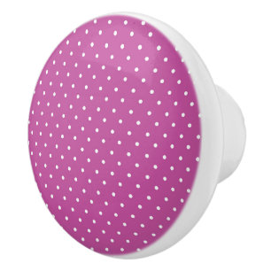 Mustard yellow white polka dots pattern Ceramic Knob