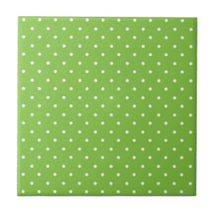 Mustard yellow white polka dots pattern  Ceramic Tile