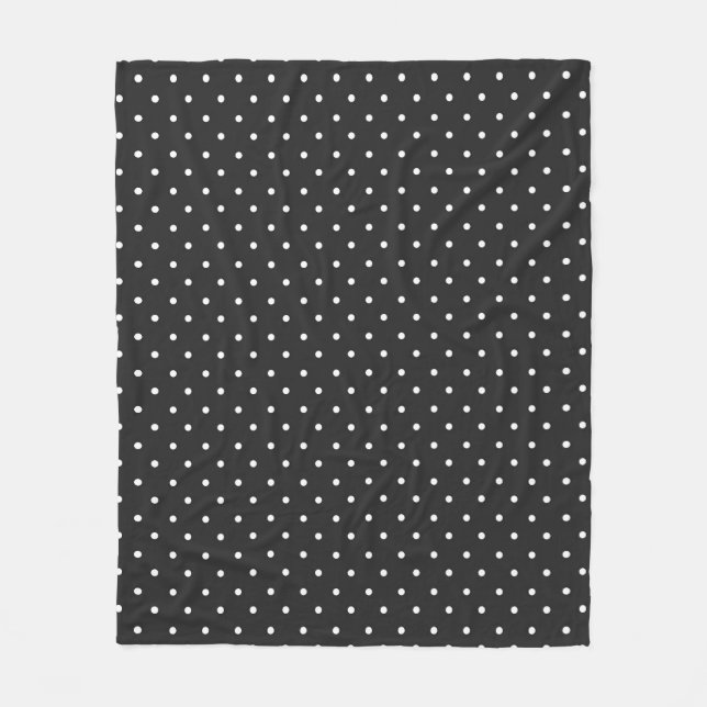 Mustard yellow white polka dots pattern  Fleece B Blanket (Front)