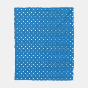 Mustard yellow white polka dots pattern Fleece B Blanket