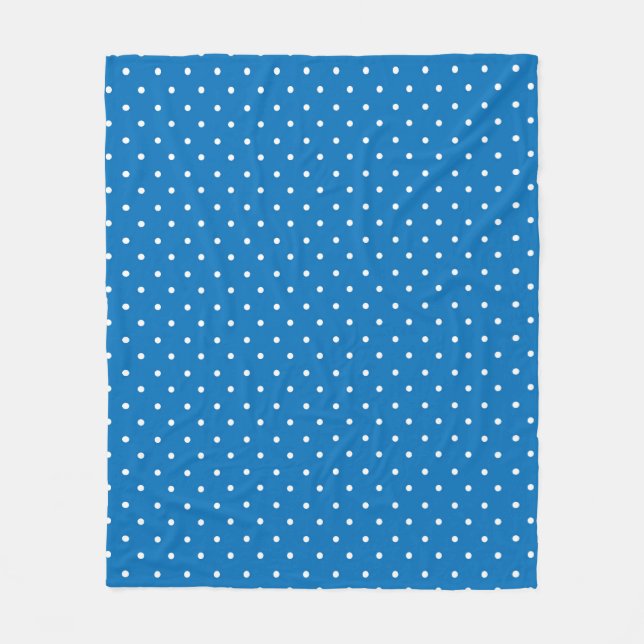 Mustard yellow white polka dots pattern  Fleece B Blanket (Front)
