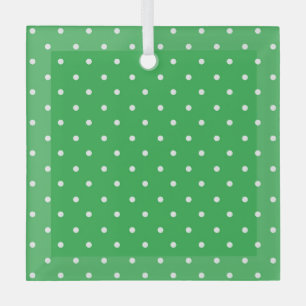 Mustard yellow white polka dots pattern Glass Or Tree Decoration