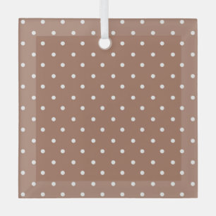 Mustard yellow white polka dots pattern Glass Or Tree Decoration