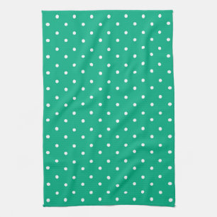 Mustard yellow white polka dots pattern Kitchen Tea Towel
