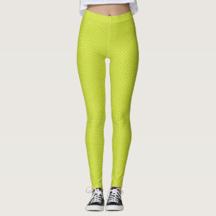 Mustard yellow white polka dots pattern Leggings