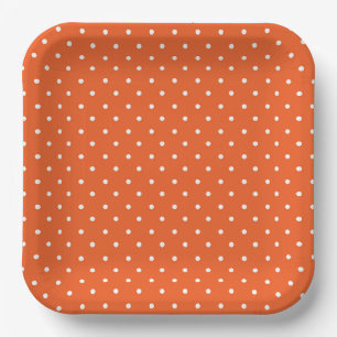 Mustard yellow white polka dots pattern  Paper Pl Plate