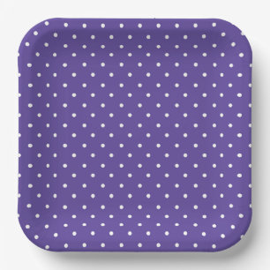 Mustard yellow white polka dots pattern Paper Pl Plate