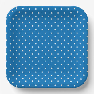 Mustard yellow white polka dots pattern  Paper Pl Plate