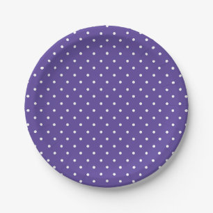 Mustard yellow white polka dots pattern Paper Pl Plate