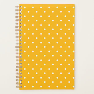 Mustard yellow white polka dots pattern Planner