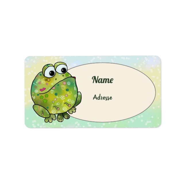 Muster Frosch  adressaufkleber Label (Front)