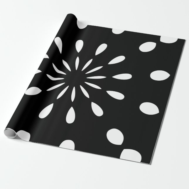 Muster in Schwarz und Weiß Wrapping Paper (Unrolled)
