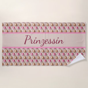 Muster Kronen in 3D Optik  Beach Towel
