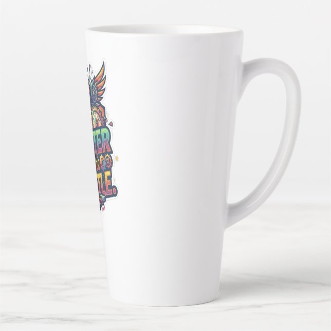 Muster More Mettle. Latte Mug (Right)