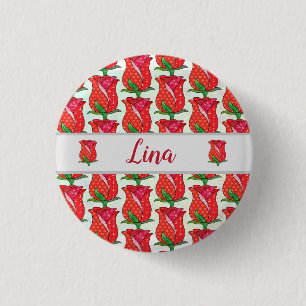 Musterrose 3 cm round badge