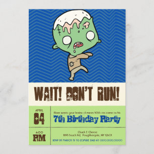 Mutant Zombie Custom Birthday Invitation