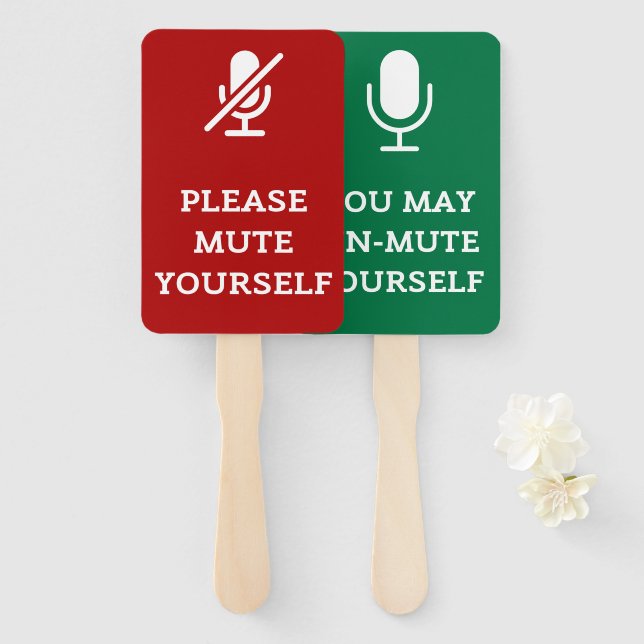 Mute and UnMute Classroom Sign or Hand Fan (Front and Back)