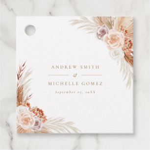 Mute Rose Pampas Terracotta Boho Wedding Thank you Favour Tags