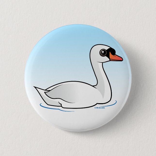 Mute Swan 6 Cm Round Badge (Front)