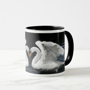 Mute White Swan Mirror Image Animal Photography Mug