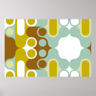 muted abstract retro art geometric india pattern poster
