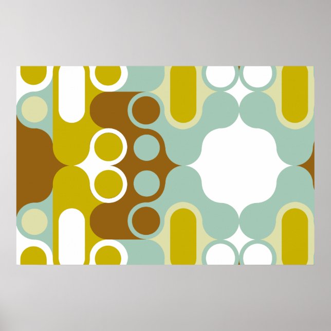 muted abstract retro art geometric india pattern poster (Front)