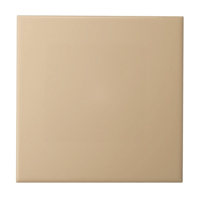 Muted Apricot Solid Colour | #ddbe96 Ceramic Tile (Front)